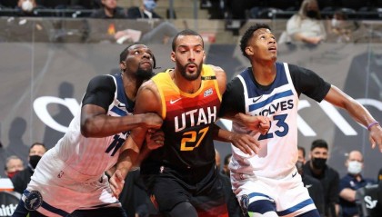  戈贝尔盖帽盛宴森林狼力阻爵士攻势